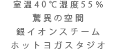 室温40℃湿度55%驚異の空間銀イオンスチーム ホットヨガスタジオ